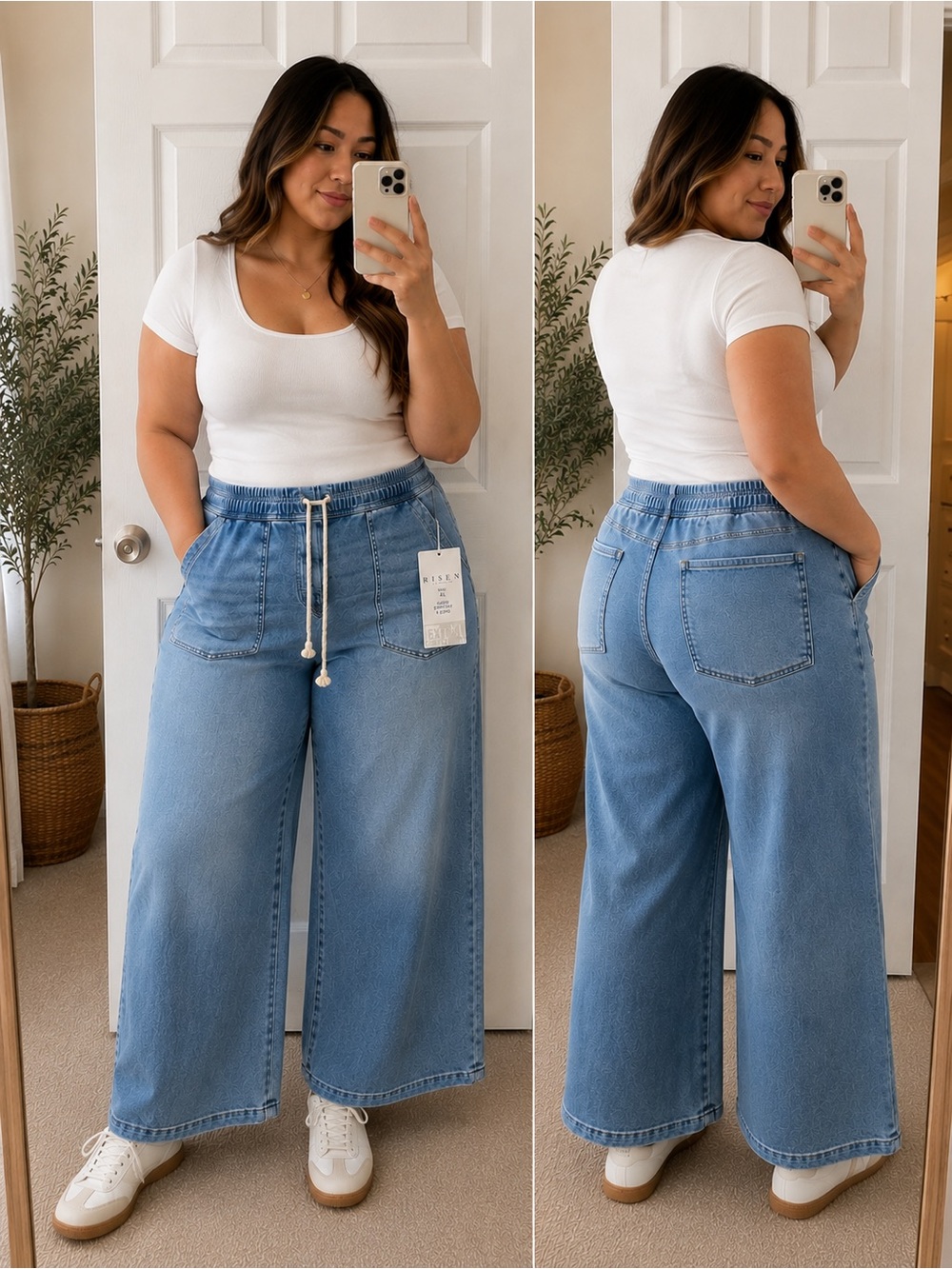 RISEN Super Stretchy Wide-Leg Jeans